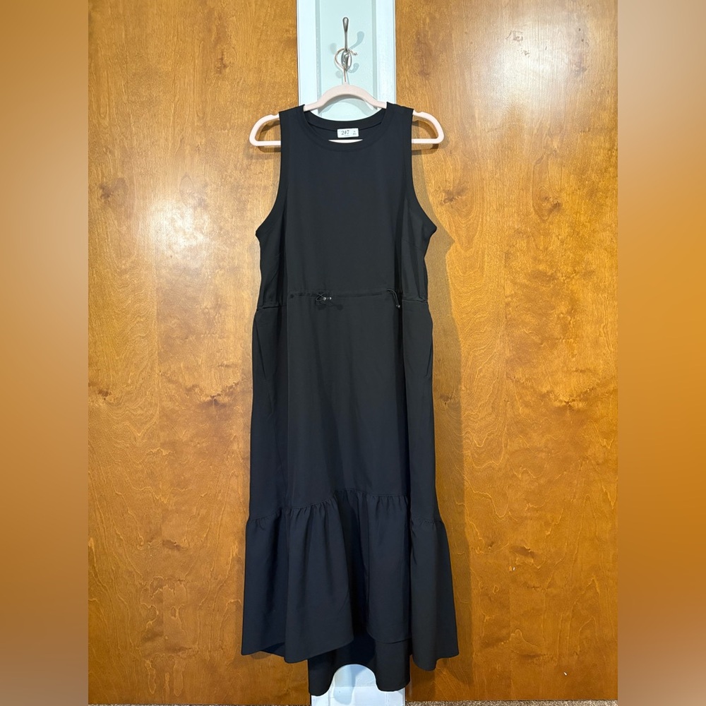 24/7 Maurices Black Drawstring Dress